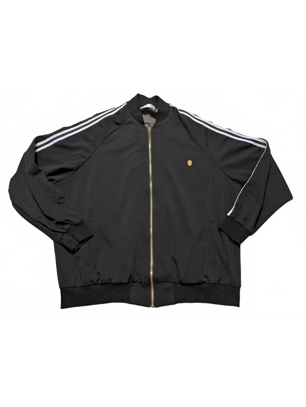 KASH Track Jacket Suit Black Long Sleeve White Stripe Gold Accents 3XL